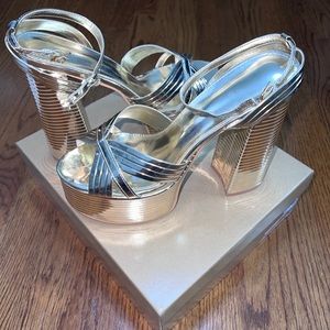 6inch gold platforms size 10.
